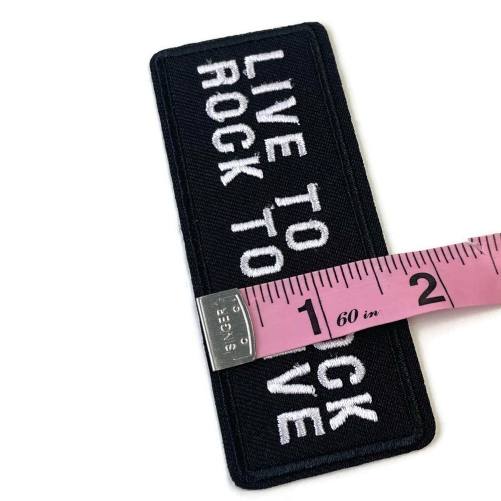 Live to Rock Rectangular Embroidered Patch - Picture 3 of 4